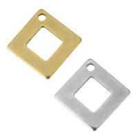 Stainless Steel Pendants, Rhombus, plated, more colors for choice, 14x14x1mm, Hole:Approx 1mm, 100PCs/Lot, Sold By Lot