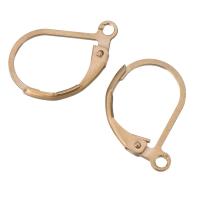Stainless Steel Lever Back Earring Component, gold color plated, with loop, 11x16x2mm, Hole:Approx 1.5mm, 100PCs/Lot, Sold By Lot