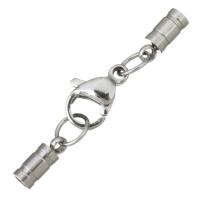 Stainless Steel Lobster Claw Clasp with end cap original color 30mm Approx 2mm Sold By Lot