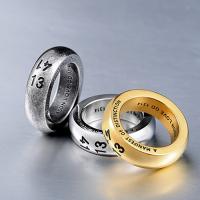 Titanium Steel Finger Ring plated & with letter pattern & for man 20mm Sold By PC