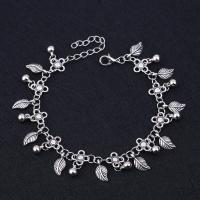 Tibetan Style Anklet, silver color plated, for woman & blacken, nickel, lead & cadmium free, Sold Per Approx 10.4 Inch Strand