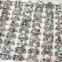 Zinc Alloy Ring Set antique silver color plated for man & with rhinestone lead & cadmium free 0c - US Ring .5-10.5 Sold By Box