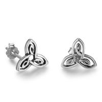 Thailand Sterling Silver Jewelry Earring Flower for woman 8mm Sold By Pair