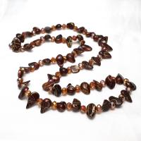 Пресноводные перлы ожерелье цепи свитера, Пресноводные жемчуги, с Кристаллы, крашеный & Женский, 8-21mm, Продан через Приблизительно 33 дюймовый Strand