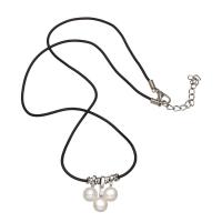 Přírodní Sladkovodní Pearl náhrdelník, s Zinek, s 6.5cm extender řetězce, pro ženy & s drahokamu, 9-10mm, Prodáno za Cca 17 inch Strand