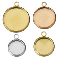 Stainless Steel Pendant Setting Flat Round plated Sold By Lot