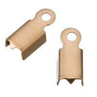 Stainless Steel Cord Tips, rose gold color plated, 4x10x3mm, Hole:Approx 1.5mm, 100PCs/Lot, Sold By Lot