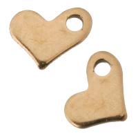 Stainless Steel Heart Pendants, rose gold color plated, 9x6.50x1mm, Hole:Approx 1.5mm, 100PCs/Lot, Sold By Lot