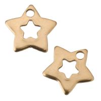 Stainless Steel Pendants, Star, rose gold color plated, 12x11x1mm, Hole:Approx 1.5mm, 100PCs/Lot, Sold By Lot
