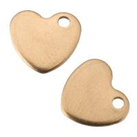 Stainless Steel Heart Pendants, rose gold color plated, 10x9x1mm, Hole:Approx 1.5mm, 100PCs/Lot, Sold By Lot