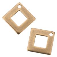 Stainless Steel Pendants, Rhombus, rose gold color plated, 14x14x1mm, Hole:Approx 1mm, 100PCs/Lot, Sold By Lot