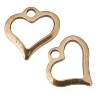 Stainless Steel Heart Pendants, rose gold color plated, 11x11x1mm, Hole:Approx 1.5mm, 100PCs/Lot, Sold By Lot