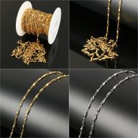 Stainless Steel Jewelry Chain, with plastic spool, plated, more colors for choice, 11x3x2mm, 6.5x2.5x2.5mm, 10m/Spool, Sold By Spool