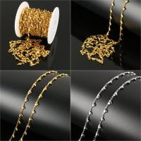 Acier inoxydable chaîne de bijoux, avec bobine plastique, Placage, plus de couleurs à choisir, 10x5x2.50mm, 10m/bobine, Vendu par bobine