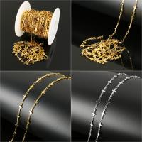 Acier inoxydable chaîne de bijoux, avec bobine plastique, Placage, plus de couleurs à choisir, 14x5x1.50mm, 10m/bobine, Vendu par bobine