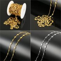 Stainless Steel Jewelry Chain, with plastic spool, plated, flower chain, more colors for choice, 10x5x2mm, 10m/Spool, Sold By Spool