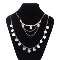 Shell Necklaces Zinc Alloy with Shell silver color plated twist oval chain & for woman &  nickel lead & cadmium free Sold Per Approx 16.9 Inch Strand