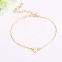 Zinc Alloy Anklet Heart gold color plated oval chain & for woman nickel lead & cadmium free Sold Per Approx 6.6 Inch Strand