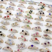 Zinc Alloy Ring Set KC gold color plated for woman & with rhinestone lead & cadmium free 0c - US Ring .5-10.5 Sold By Box