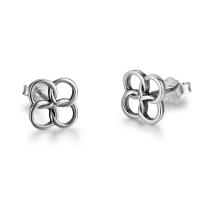 Thailand Sterling Silver Jewelry Earring Flower for woman 7mm Sold By Pair