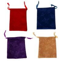 Jewelry Pouches Bags Velveteen with Grosgrain Ribbon Rectangle Sold By Lot