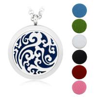 316L Stainless Steel Perfume Locket Pendant with Cotton original color for woman & hollow Round 30mm Approx 3-5mm Sold By PC