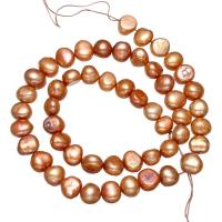 Cultured Button Freshwater Pearl Beads, Baroque, reddish orange, 8-9mm, Hole:Approx 0.8mm, Sold Per Approx 15 Inch Strand