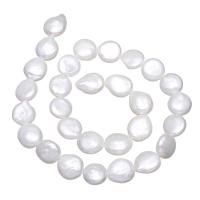 Keshi Cultured Freshwater Pearl Beads, Button, natural, white, 12-13mm, Hole:Approx 0.8mm, Sold Per Approx 15 Inch Strand