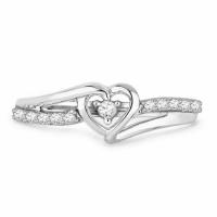 Cubic Zirconia Micro Pave 925 Sterling Silver Rings, Heart, different size for choice & micro pave cubic zirconia & for woman, Sold By PC
