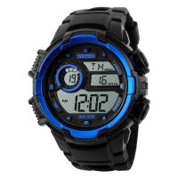 SKmei® Men Jewelry Watch, Silicone, with plastic dial & Stainless Steel, plated, 50M waterproof & adjustable & LED & for man, more colors for choice, 50x54x16mm, Length:Approx 10 Inch, Sold By PC