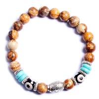 Unisex Bracelet Gemstone with Zinc Alloy silver color plated nickel lead & cadmium free Sold Per Approx 7.5 Inch Strand