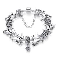 Bracelet European , alliage de zinc, avec chaîne en laiton, bracelet à breloques & longueur différente pour le choix & chaîne serpent & pour femme, Vendu par brin