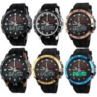SKmei®  Unisex Jewelry Watch, Silicone, with Tibetan Style dial & Glass & Stainless Steel, plated, 50M waterproof & adjustable & LED & for man, more colors for choice, 50x47x13mm, Length:Approx 10.2 Inch, Sold By PC