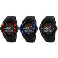 SKmei® Men Jewelry Watch, Silicone, with plastic dial & Stainless Steel, plated, 50M waterproof & adjustable & LED & for man, more colors for choice, 44x44x15mm, Length:Approx 9.9 Inch, Sold By PC