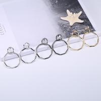 Zinc Alloy Drop Earring with plastic earnut stainless steel post pin Donut plated for woman lead & cadmium free Sold By Pair