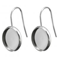 Stainless Steel Earring Drop Component Flat Round original color 0.9mm Sold By Lot