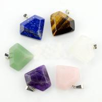 Gemstone Pendants Jewelry, with brass bail, Diamond Shape, platinum color plated, different materials for choice, 25x28mm, Hole:Approx 2-4mm, Sold By PC