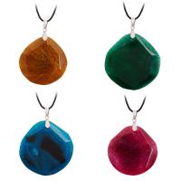 Crackle Agate Pendant, with brass bail, platinum color plated, more colors for choice, 50x50mm, Hole:Approx 2-4mm, Sold By PC