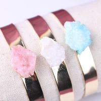 Ice Quartz Agate, with Brass, druzy style & for woman, more colors for choice, 20mm, Inner Diameter:Approx 55mm, Length:Approx 6.5 Inch, Sold By PC