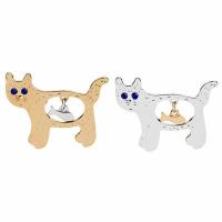 Collar Brooch Zinc Alloy Cat plated Unisex & with rhinestone & two tone lead & cadmium free Sold By PC
