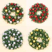 Plastic Christmas Wreath with Iron Christmas jewelry & colorful powder Sold By PC