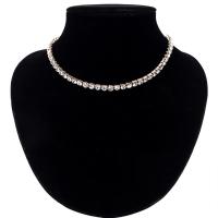 Zinc Alloy Jewelry Necklace plated for woman & with rhinestone lead & cadmium free 6mm Sold Per Approx 17 Inch Strand
