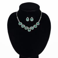 Crystal Jewelry Sets earring & necklace Zinc Alloy with Crystal stainless steel post pin platinum color plated for woman & with rhinestone lead & cadmium free Sold Per Approx 16 Inch Strand