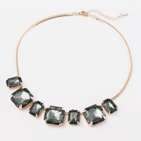 Kristall Zinklegierung Halskette, mit Eisenkette & Kristall, mit Verlängerungskettchen von 5cm, plattiert, für Frau, keine, frei von Blei & Kadmium, 32mm, verkauft per ca. 16.5 ZollInch Strang