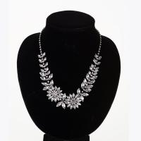 Zinc Alloy Jewelry Necklace with 5cm extender chain plated for woman & with rhinestone lead & cadmium free 30mm Length Approx 20.5 Inch Sold By Set