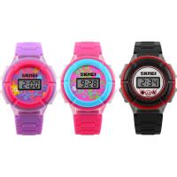 SKmei® Children Watch, Silicone, med plast dial & Stainless Steel, forgyldt, for børn & justerbar & LED, flere farver til valg, 35x35x10mm, 18mm, Længde Ca. 8.4 inch, Solgt af PC