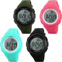 SKmei®  Unisex Jewelry Watch, Silicone, with plastic dial & Stainless Steel, plated, 50M waterproof & adjustable & LED, more colors for choice, 39x42x15mm, Length:Approx 9.2 Inch, Sold By PC