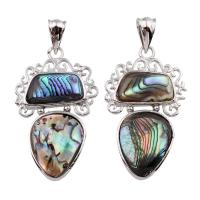 Shell Pendants Abalone Shell Paper with Black Shell & Yellow Shell platinum color plated natural nickel lead & cadmium free Approx Sold By Lot