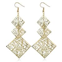 Iron Drop Earring iron earring hook Square plated for woman lead & cadmium free Sold By Pair