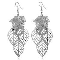 Iron Drop Earring iron earring hook Leaf plated for woman lead & cadmium free Sold By Pair